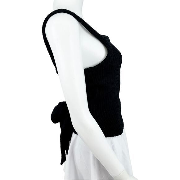 MADEWELL Tank Top Women Size Small Bow Black Accent Wool Sweater Knit - Picture 6 of 7